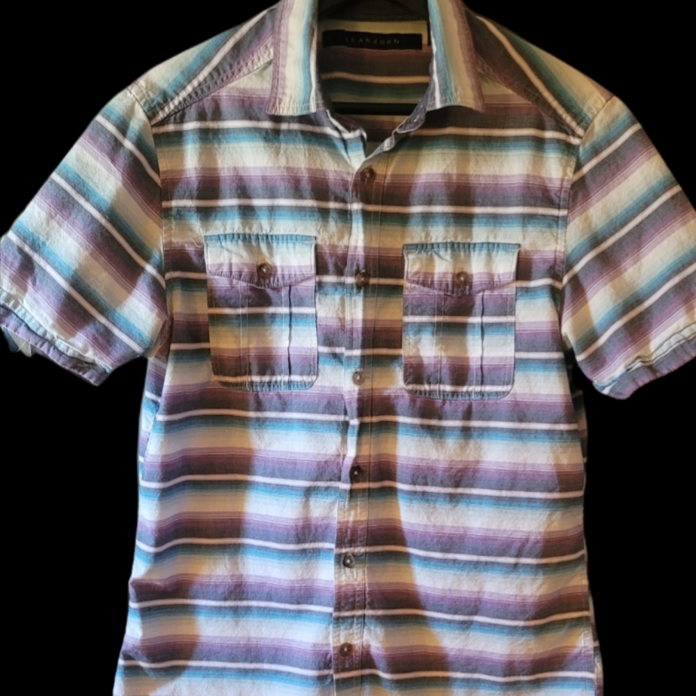 Sean John Button-up Short Sleeve Casual Shirt, Small